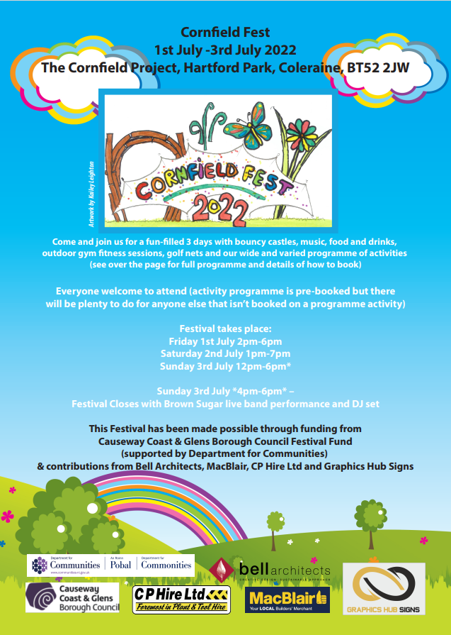 Cornfield Fest – 1st to 3rd July 2022